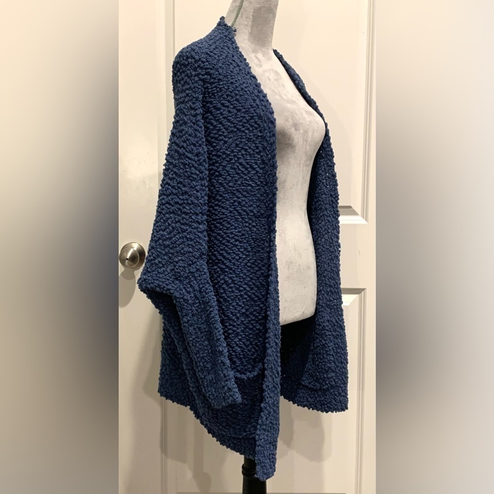 UMGEE Sz L  Dolman Sleeve Teal Open Front Casual Cardigan W/Pockets - Picture 9 of 12